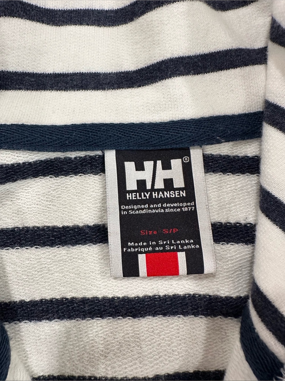 Helly Hansen White and Navy Striped zip Sweatshirt